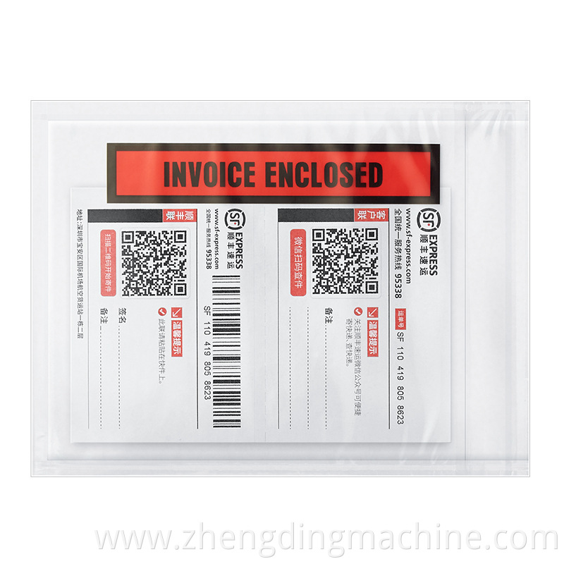 DHL Clear Plastic Self Adhesive Shipping Label Packing Slip Envelope Making Machine